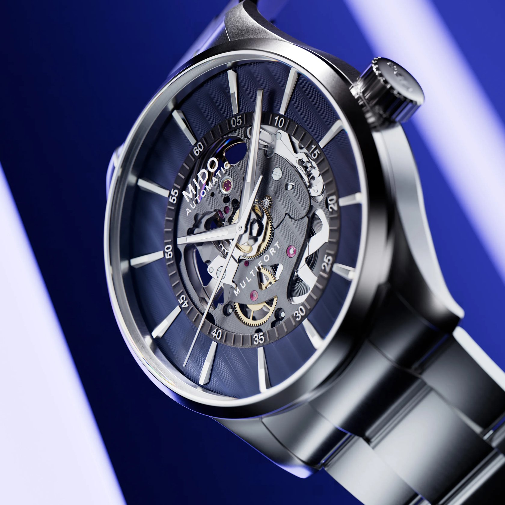 【プティコ】【美品】SMITH MEHOD Mサイズ 23-24ネイビー MIDO Multifort Skeleton Vertigo | M0384361104100 | MIDO® Watches