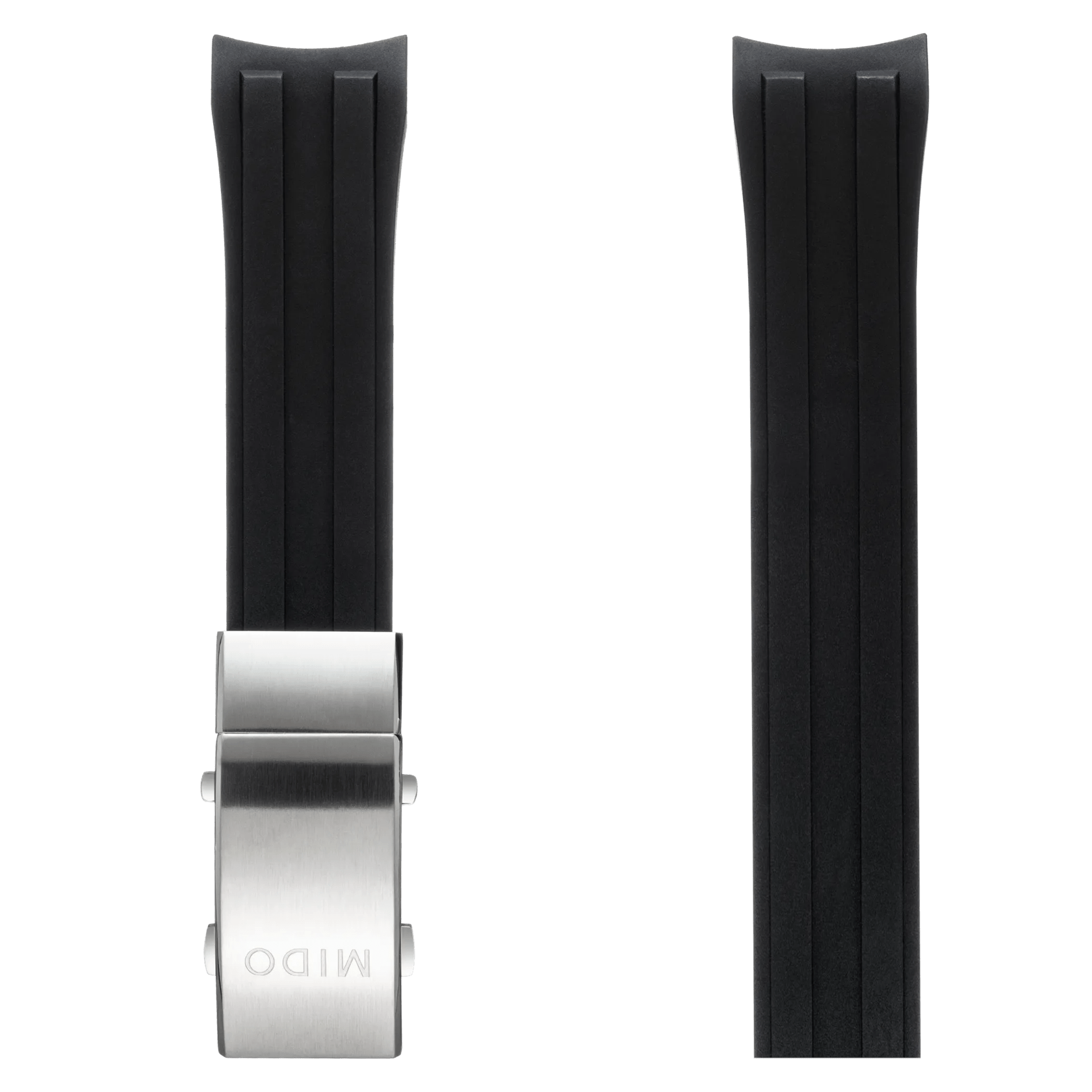 Bracelet caoutchouc noir 22mm