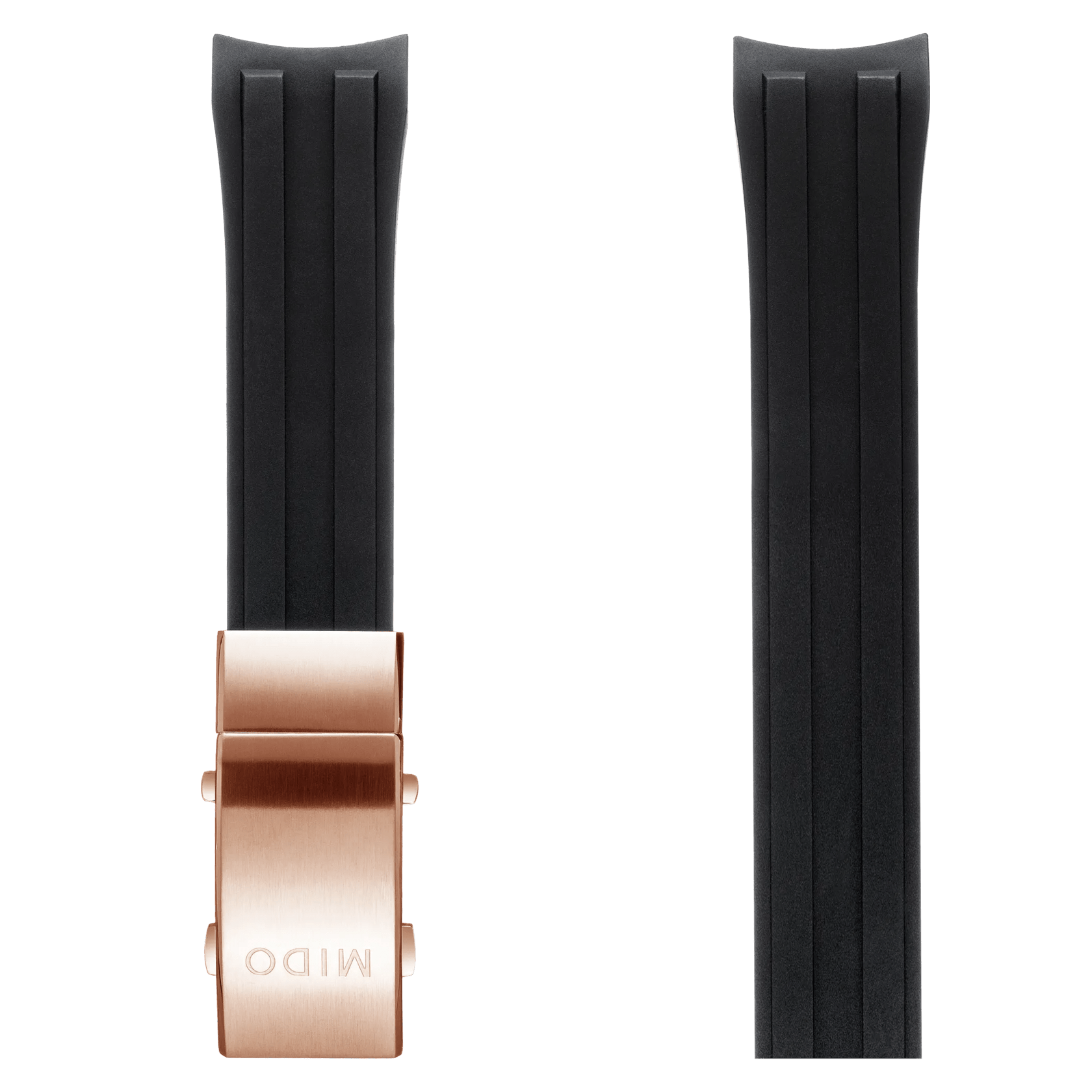 Bracelet caoutchouc noir 22mm