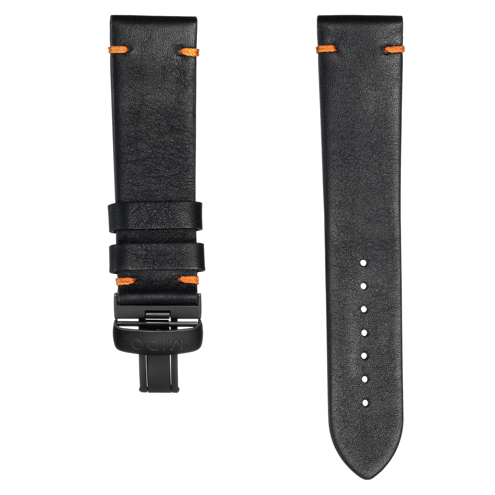 Cinturino in pelle nera 22mm