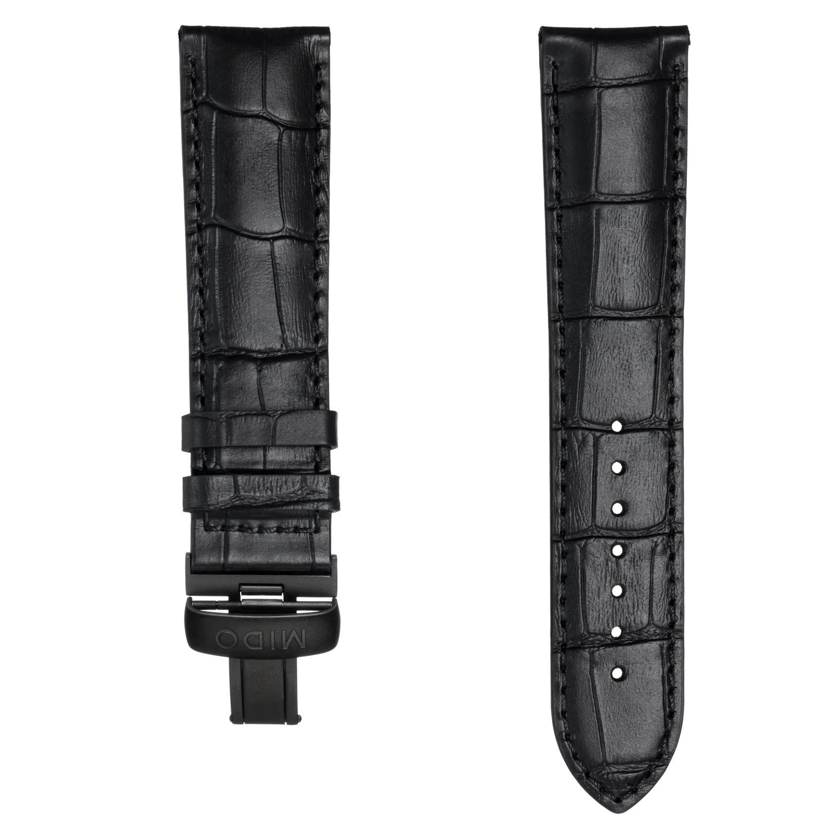 Bracelet cuir noir 22mm