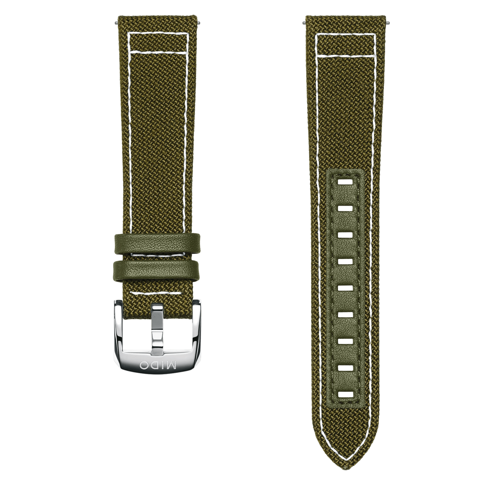 Cinturino in tessuto verde 21mm