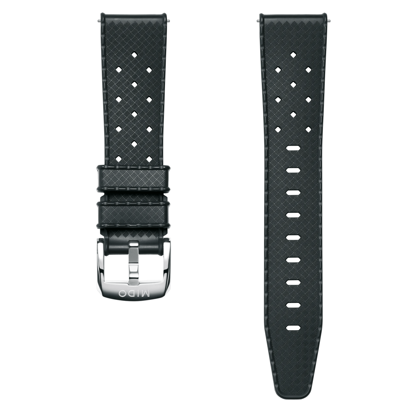 Cinturino in caucciù nero 21mm