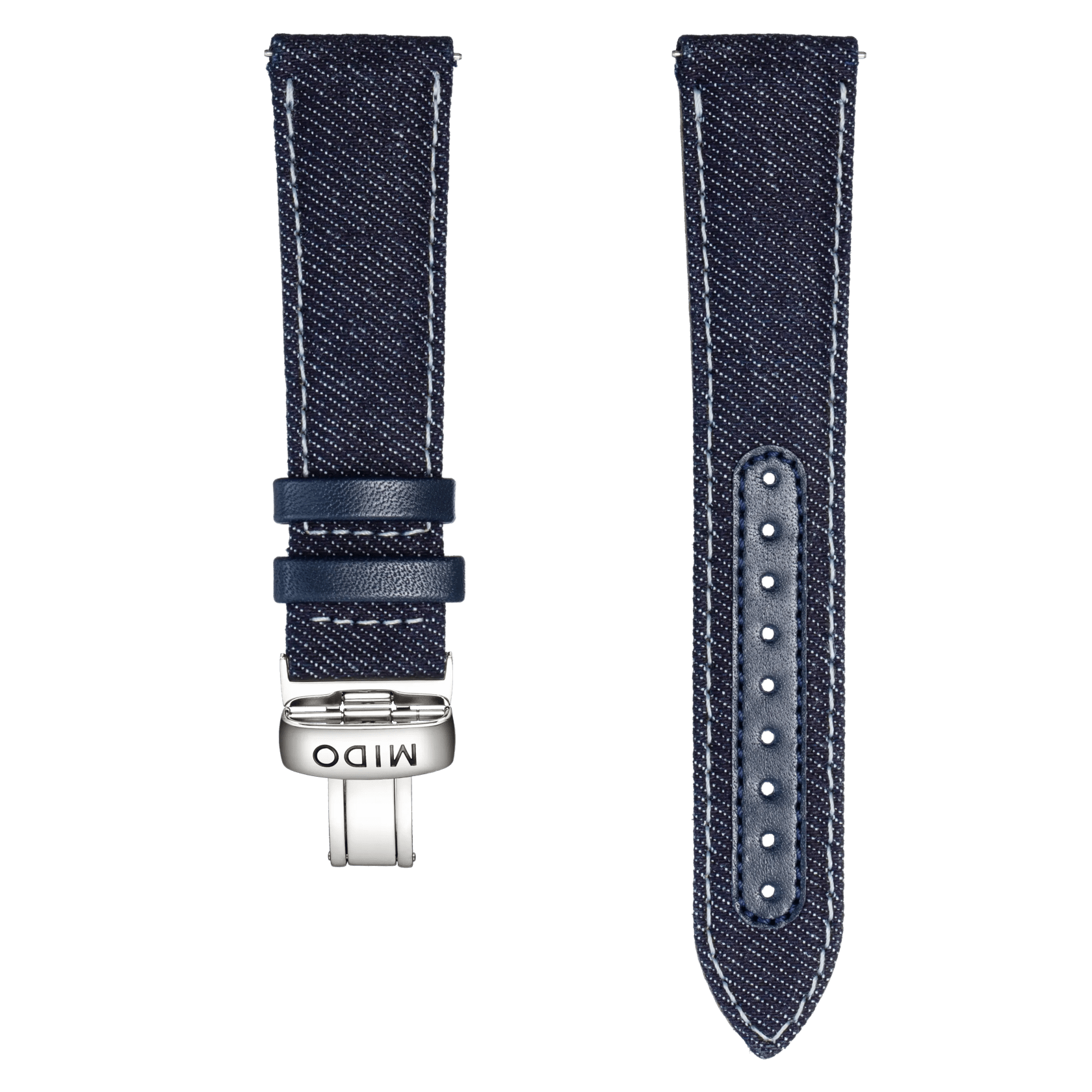 Blaues Textil-Armband 21mm
