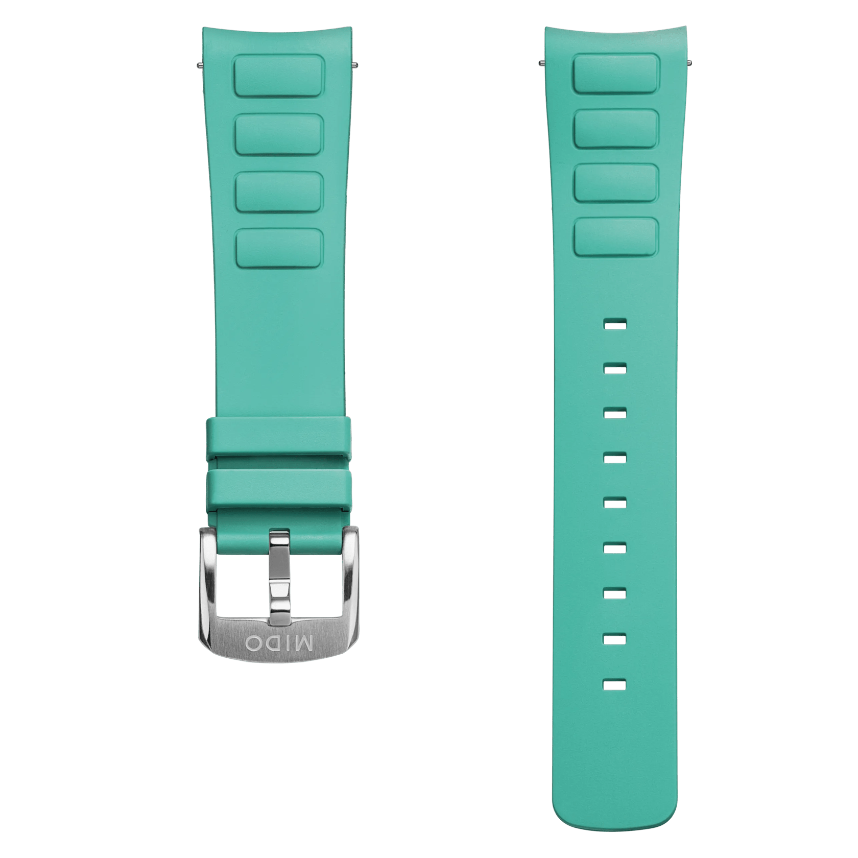 Correa de caucho turquesa para Multifort TV Big Date 22mm