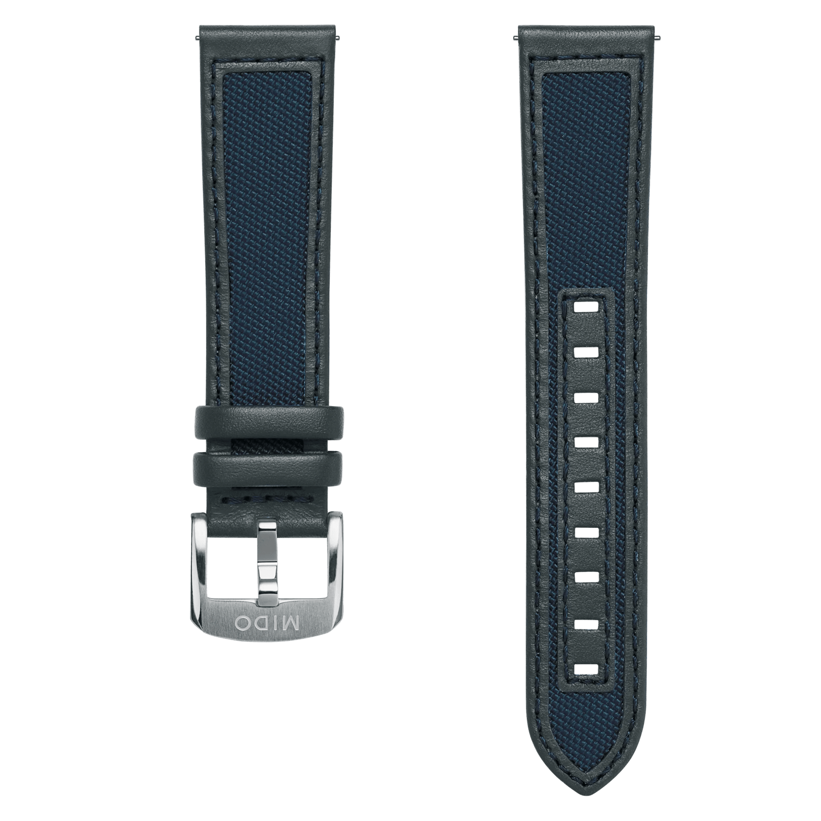 Ocean Star 39 Blaues Textil- und Leder-Armband 20mm