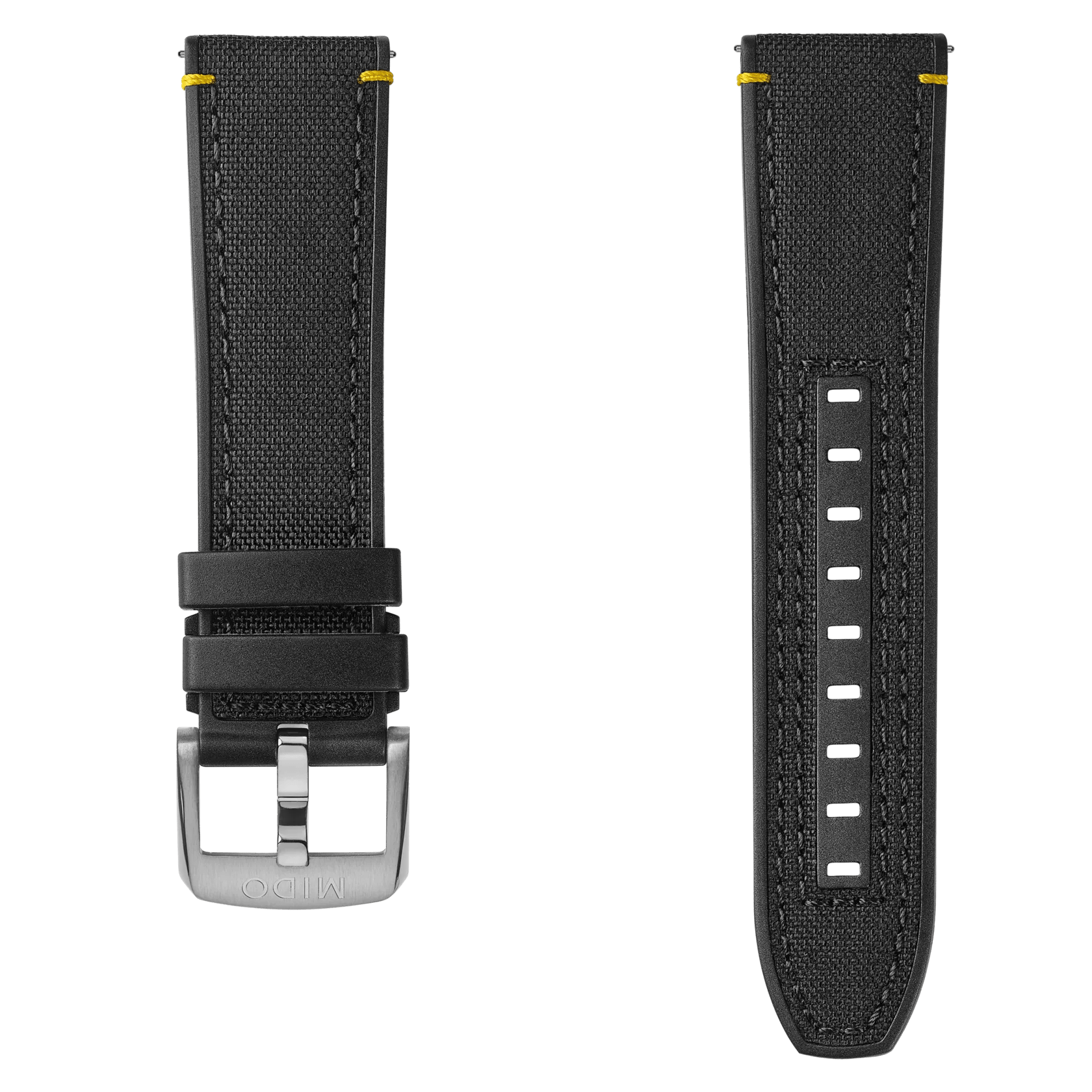 Bracelet Multifort TV Big Date tissu et caoucthouc noir 22mm