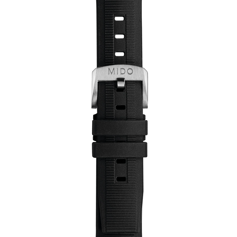MIDO Multifort 8 Two Crowns black rubber strap 12mm | M852019654