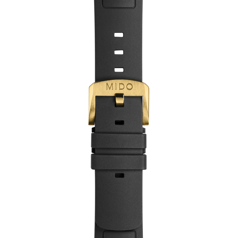 MIDO Multifort TV Big Date black rubber strap 22mm | M852019698