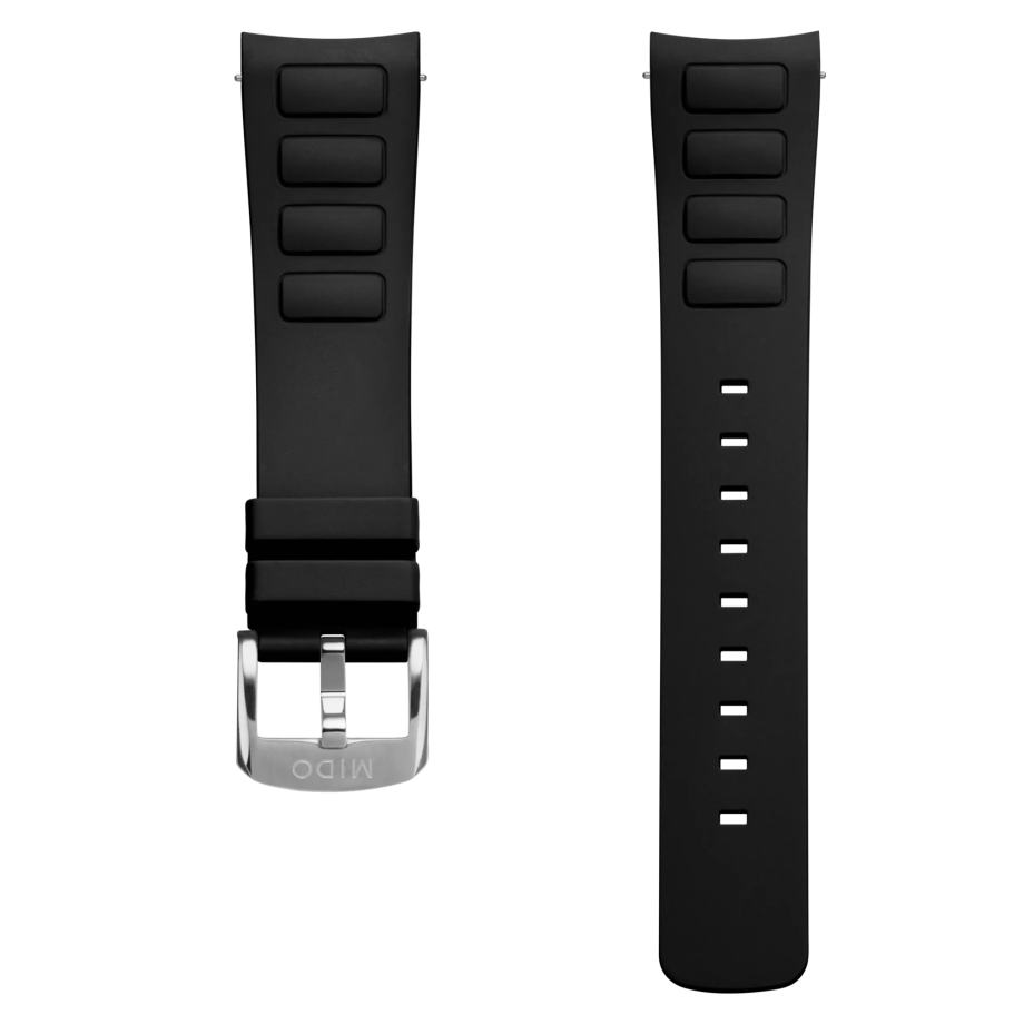 MIDO Multifort TV Big Date black rubber strap 22mm | M852018741