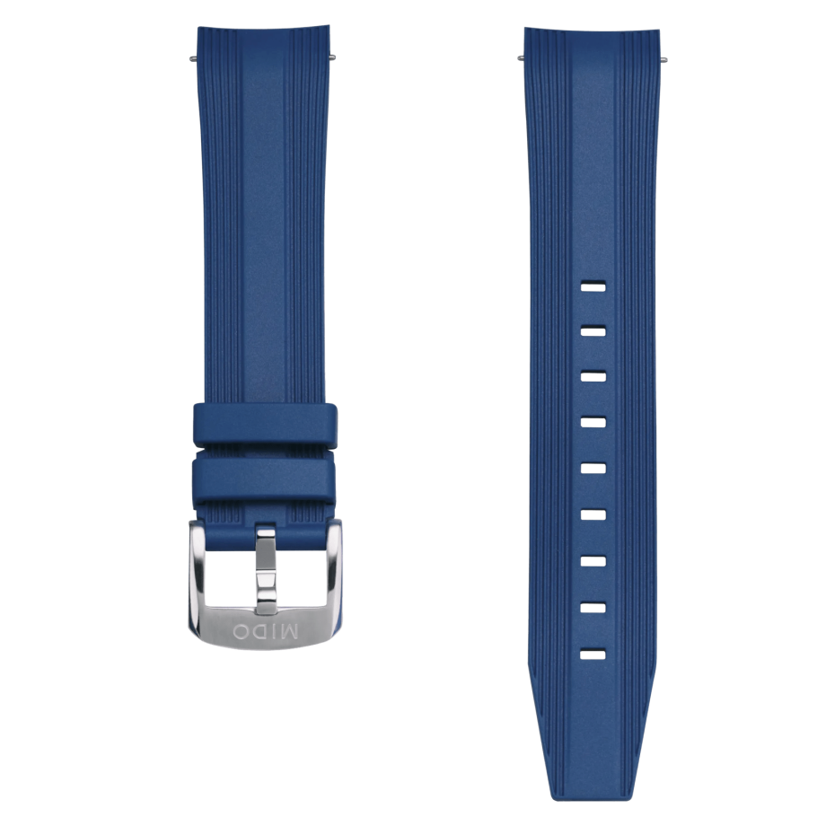 Mido Ocean Star 39 Blue Rubber Strap Lugs 20mm