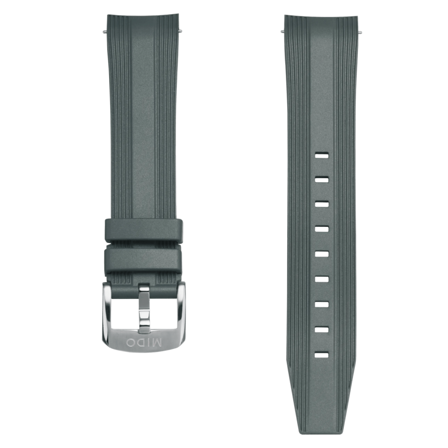 Mido Ocean Star 39 Grey Rubber Strap Lugs 20mm
