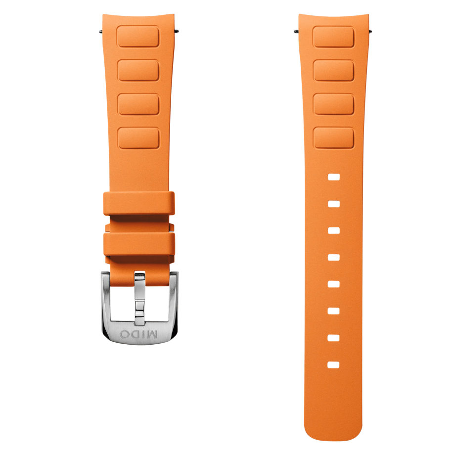 MIDO Multifort TV 35 orange rubber strap 18mm | M852019614 | MIDO