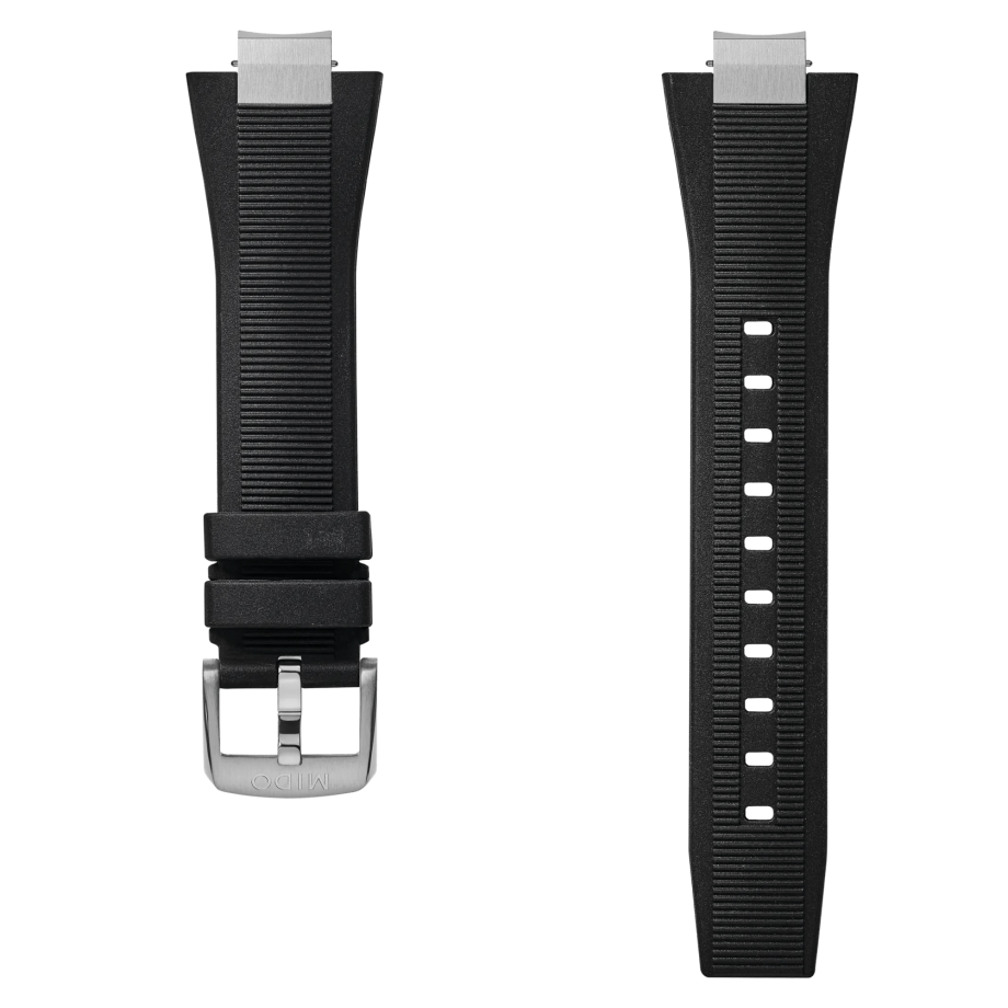 MIDO Multifort 8 Two Crowns black rubber strap 12mm | M852019654