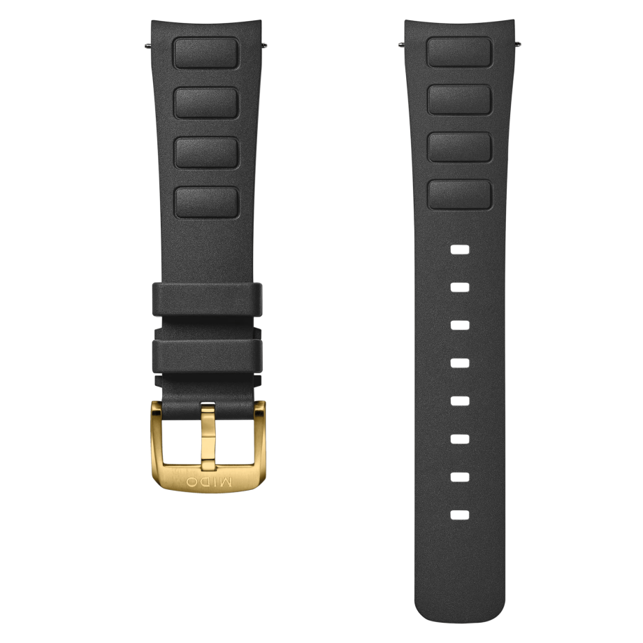 smst540 MIDO Multifort TV Big Date black rubber strap 22mm | M852019698