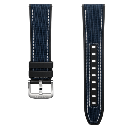 Correa de caucho y tela azul 22mm