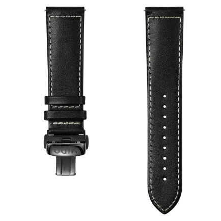 Black leather strap 22mm