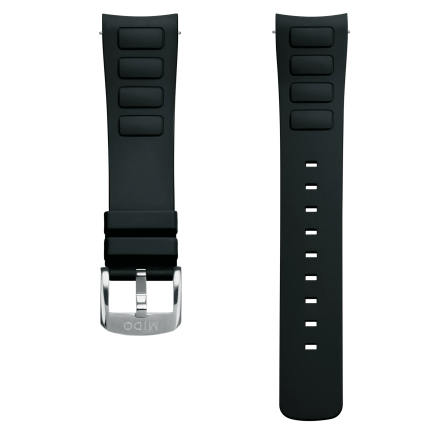 Multifort TV Big Date cinturino in caucciù nero 22mm