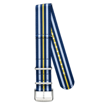 Bracelet tissu bleu et jaune 22mm