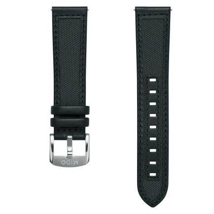 Ocean Star 39 Black fabric and leather strap 20mm