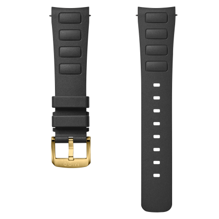 Bracelet Multifort TV Big Date caoutchouc noir 22mm