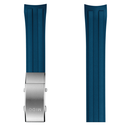 Ocean Star 200 blue rubber strap 21mm